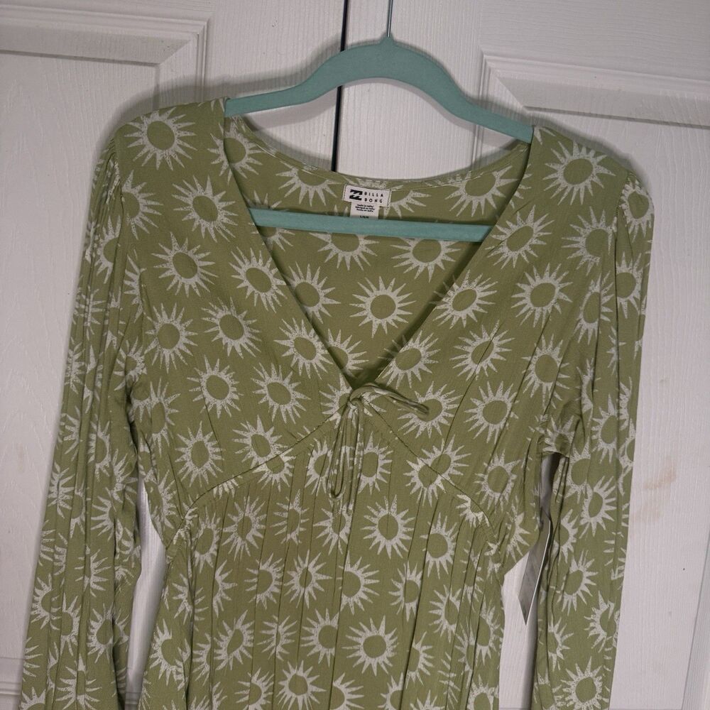 Billabong Be Free Boho Dress Sun Print Size Large Beach Costal Vacation Summer